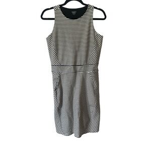 Toad&Co Transita Striped Dress Stretch Knit with Pocket Medium